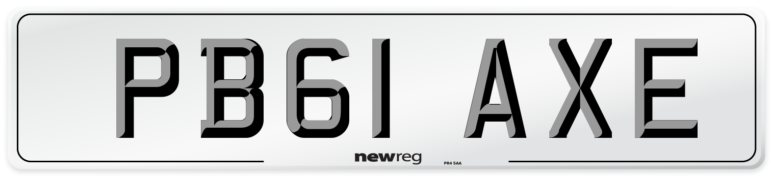 PB61 AXE Number Plate from New Reg